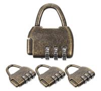 KONTONTY Digital Combination Padlocks 4Pcs Retro Antique Style for Wooden Box Security, Chinese Style Lock Set for Escape Room and Drawers