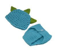 KONTONTY Dinosaur Crochet Outfit Set for Newborns Adorable Photo Props Hat Pants for Memory Scrapbooks and Showers Comfortable Breathable Design