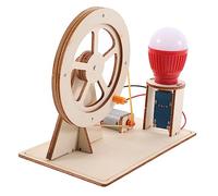 KONTONTY DIY Hand Crank Generator Kit Educational Electricity Experiment for Stem Science Project for Boys and Safe Wooden Model for Early Learning and Development Random Color