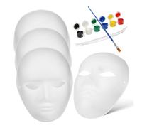 KONTONTY DIY White Paper Masks for Adults and Lightweight Blank Hand Painted Craft Masks with Mens Faces Color Paints and Pens for Halloween Mardi Gras Masquerade Decorating