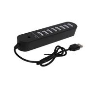 KONTONTY Dm-hb70 8-port USB 2.0 Hub USB Extension Hub 8-in-1 Fast Data Transfer Plastic for Laptop and Phone Black