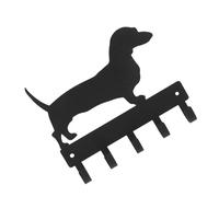 KONTONTY Dog Shaped Wall Hooks Iron Key Holder Rack for Wall Functional Black French Bulldog Decor for Home and Office Accessories and Leashes