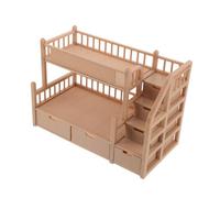 KONTONTY Doll Bunk Bed with Large Drawer DIY Dollhouse Furniture Accessories for Space-saving Miniature Play Compatible with Various Dolls Bedroom Decoration