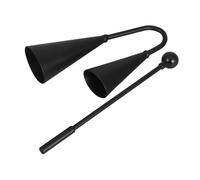 KONTONTY Double Ended Cowbell with Striker Metal Percussion Instrument for Early Music Education Pitch Handheld Bell for Rhythm Practice and Orff Teaching Integration