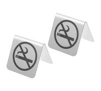 KONTONTY Double-Sided No Smoking Indicator Stainless Steel Table Sign for Hotel and Lounge Use Pack of 2 Compact Design