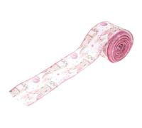 KONTONTY Easter Craft Ribbon 6.3cm X 10 Yards Bunny Cartoon Decorative Silk Ribbon for Spring Wrapping, DIY Wreaths and Party Supplies with Floral Rabbit Pattern
