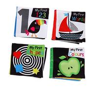 KONTONTY Educational Cloth Books Tear Resistant Soft Sensory Learning Safe Non Toxic Material Washable and Colorful for Early Development and Bedtime Stories