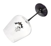 KONTONTY Elegant Glass Goblets with Unique Bat Design, Lightweight Reusable Wine Glasses for Halloween Party and Cocktail Drinks