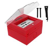KONTONTY Emergency Glass Break Alarm Button with Dual Fire Security Functions for Access Control Systems Manual Reset with Cover
