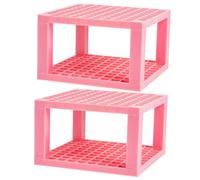 KONTONTY Exquisite Design Pencil Brush Stands 2pcs Large Capacity Oil Painting Holders Plastic Paint Brush Holder Pink 96 Slots