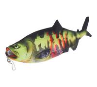 KONTONTY Fish Shaped Pencil Case with Zipper, Large Salmon Design Stationery Organizer, Travel Makeup Pouch and Coin Purse for Students and School Supplies