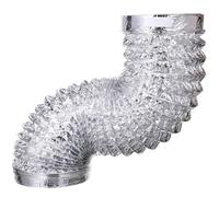 KONTONTY Flexible Duct Ventilation Hose Made of Thickened Aluminum Foil with Fire-Resistant and Retractable Design, 180mm Diameter Silver Air Duct Flexible Ducting for HVAC and Kitchens,