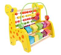 KONTONTY Funny Giraffe Wooden Abacus Educational Math Learning Tool for Enhances Cognition Hand Eye Coordination Safe Water Based Paint for Early Learning Activities