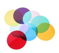 KONTONTY Gel Light Filter Sheets 8Pcs, 10Cm Multi- Pet Films Easy Peel Adhesive for Theatre and Living Room Lighting