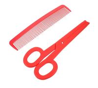 KONTONTY Giant Clown Scissor Prop with Oversized Red Comb Vibrant Lightweight Stage Decor for Halloween Carnival Party Reusable Circus Performance Accessories