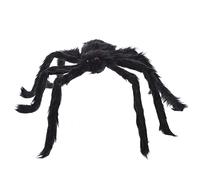 KONTONTY Giant Plush Spider Decoration Realistic Black Spider Prop for Halloween Parties Haunted Houses Scary Prank Props for Spooky Atmosphere Soft