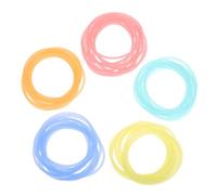 KONTONTY Glow in The Dark Silicone Jelly Bracelets Elastic Hair Ties 10pcs Neon Colors for Kids and Adults Outdoor Toys Sensory Training Toss Rings