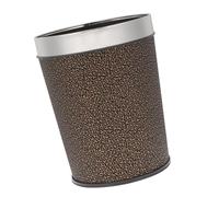 KONTONTY Gold Thickened Firm Base Design a with Fireproof Material Waste Paper Bin Stainless Steel round Garbage Bin for Stylish Wastebasket Home and Office Use
