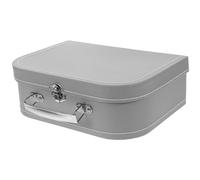 KONTONTY Gray Large Suitcase Box 25x18x8.5cm with Handle for Jewelry, Stationery, and Sundries Storage - Reusable Paper Wrapping Box for Wedding Favors and Present Packaging