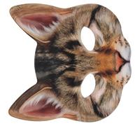 KONTONTY Green Cat Face Mask for Costume Masquerade, Unisex Eva Fabric