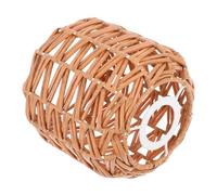 KONTONTY Hand Woven Faux Rattan Pendant Lamp Shade Rustic Boho Ceiling Light Cover Farmhouse Bulb Cage Decor for Dining Room Guesthouse Soft Light Diffusion