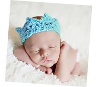 KONTONTY Handmade Baby Photography Prop Knit Hat Elastic Band Sky Baby Photo Hat Shower Present