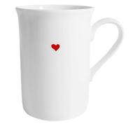 KONTONTY Heart Coffee Mug Bone China 290Ml Red Ceramic Tea Cup for Afternoon Tea and Office Use Women