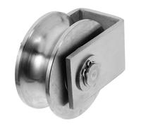 KONTONTY Heavy Duty Stainless Steel Pulley Block with Bearing Groove Wheel for Wire Rope Lifting and Sliding Garage Cable Use