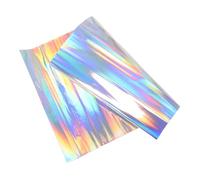 KONTONTY Holographic Window Film Rainbow Sticker Iridescent Cellophane Permanent Adhesive Privacy Film for Window Glass Decor