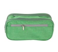 KONTONTY Large Capacity Three-Layer Pencil Pouch for School Supplies Green | Nylon and Aluminum Alloy Build, Portable Storage for Pens, Pencils, Rulers, Glue, Coins