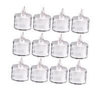 KONTONTY Led Tealight Candle Lights 12pcs Electric Candles Flameless Pp Material Flickering Light Ideal for Decor Weddings and Events