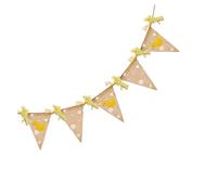KONTONTY Little Yellow Duck Pulls The Flag Kindergarten Bunting Linen Banner for Party Banner Kindergarten Party Garland