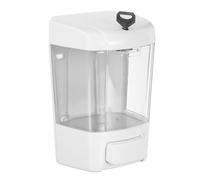 KONTONTY Manual Wall Mount Soap Dispenser for Bathroom Kitchen Space-saving White Plastic Conditioner Hand Soap Pump with Transparent Window for Easy Refill Monitoring for Restaurants and