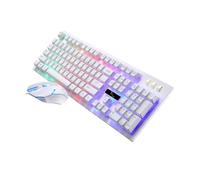 KONTONTY Mechanical Keyboard and Mouse Combo Wired Usb with Backlight and Fatigue-reducing Design for Gamers and Tech Enthusiasts