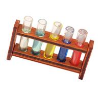 KONTONTY Mini House Adornment of Test Tubes with Storage Rack Ornament for Miniature Scenes and DIY Projects for Table Models and Micro Landscapes