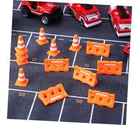 KONTONTY Mini Traffic Cones and Fence for Early Education Orange Plastic Road Sign Models for Cognitive Development and Safe Interactive Play Teaching for Boys