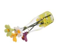 KONTONTY Miniature Daisy Flowerpot Model for Dollhouse Decoration, Glass Vase Ornament, Tiny Flowerpot Decor for Dollhouse and Miniature Craft Accessories