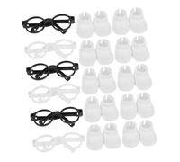 KONTONTY Miniature Doll Shoes and Tiny Sunglasses for Dolls Lightweight Plastic Accessories for Action Figures and Dollhouse Crafts Secure Fit Collectible Props for Parties and Festivals