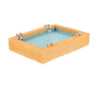 KONTONTY Miniature Dollhouse Swimming Pool Model Realistic Resin Mini Pool Furniture for Beach Party and Fairy Garden Decor Lightweight Portable Dollhouse Accessory for Creative Summer