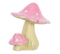 KONTONTY Miniature Resin Mushroom Figurines with Gold Accents for Scale Dollhouse Fairy Garden Decor and Bjd Doll Accessories Micro Landscape Model with Realistic Detailing