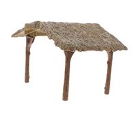 KONTONTY Miniature Thatched Cottage Figurine Shed Model for Micro Farm Scene Decoration Reusable Landscape House Table Ornament with Realistic Design and Compact