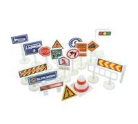 KONTONTY Miniature Traffic Signs Educational for Road Cognition Playset for Home Classroom Nursery Safe Learning Traffic Signal Simulation