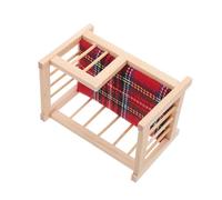 KONTONTY Miniature Wooden Dollhouse Crib Bed with Mattress Realistic Cradle for Dollhouse Furniture Accessories Compact Doll Bed Fits Various Dolls for DIY Mini Home Scenes and Collectors