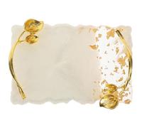 KONTONTY Mirror Surface Nail Polish Tray Resin Nail Art Mixing Plate with Copper Electroplating, Easy to Wipe, Multifunctional Design for Professional Beauty Shop and Home Use