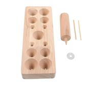 KONTONTY Moxa Cone Mold Wooden Moxa Cone Maker Set Multiple Sizes 13 Holes Suitable for Families DIY
