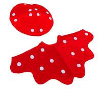 KONTONTY Mushroom Costume Set for Adults with Red Mushroom Cap and Cape for Stage Performances Holiday Parties and Role Play
