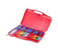 KONTONTY Note Red Piano for Early Music Education Colorful Environmental Friendly Painted Keys Sweet Sound Metallophone Percussion Instrument for Childrens Cognitive Development