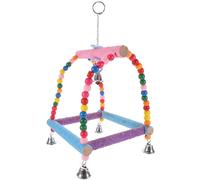 KONTONTY Parrot Swing with Wooden Ladder for Small Birds Creative Design Bird Plaything for Playing and Balance in Playground Suitable for Parrots Random Color