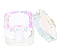 KONTONTY Portable for Lid Thickened Manicure Crystal Glass with Bowl Square Dappen Dish Liquid Cup and DIY Nails Nail