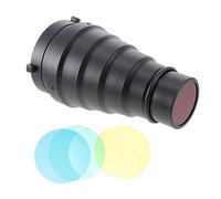 KONTONTY Professional Light Beam Tube Kit for Studio Strobe Flash with Honeycomb Grid and Color Filters Medium Conical Flash Accessories for Portrait and Beauty Photography Accent Lighting